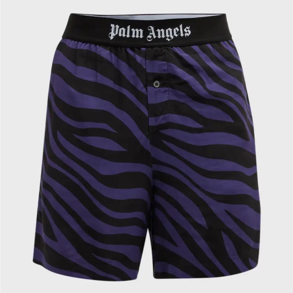 PALM ANGELS Zebra-Print Easy Shorts